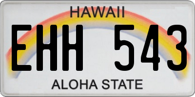 HI license plate EHH543