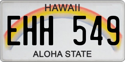 HI license plate EHH549