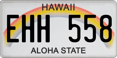 HI license plate EHH558