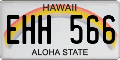 HI license plate EHH566