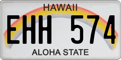 HI license plate EHH574