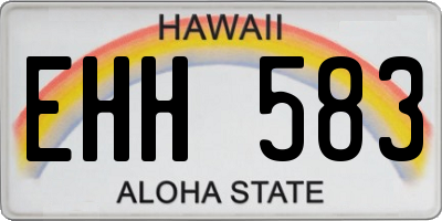 HI license plate EHH583