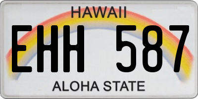HI license plate EHH587