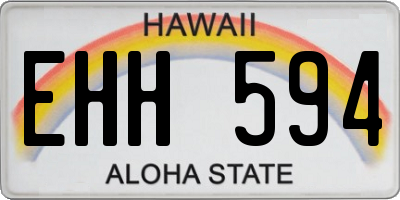 HI license plate EHH594