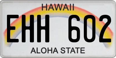 HI license plate EHH602