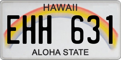 HI license plate EHH631