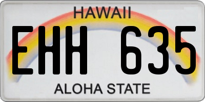HI license plate EHH635