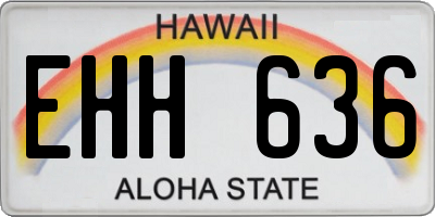 HI license plate EHH636