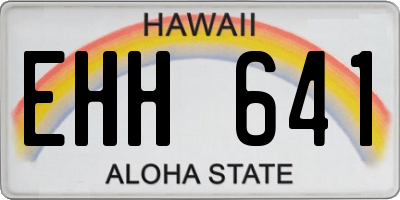 HI license plate EHH641