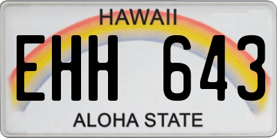 HI license plate EHH643