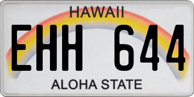 HI license plate EHH644