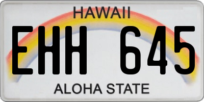 HI license plate EHH645