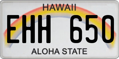 HI license plate EHH650