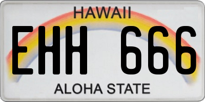 HI license plate EHH666