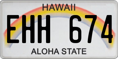 HI license plate EHH674