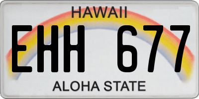 HI license plate EHH677