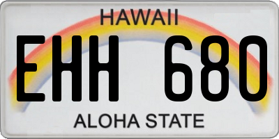 HI license plate EHH680