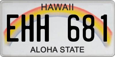 HI license plate EHH681