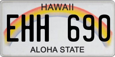 HI license plate EHH690