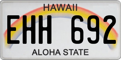 HI license plate EHH692