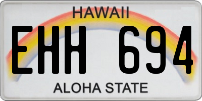 HI license plate EHH694