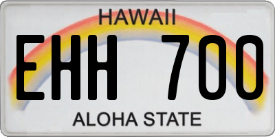 HI license plate EHH700