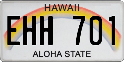 HI license plate EHH701