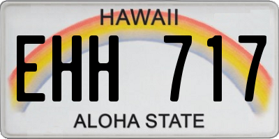 HI license plate EHH717