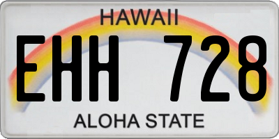 HI license plate EHH728