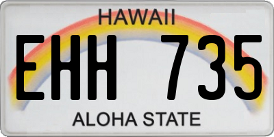 HI license plate EHH735