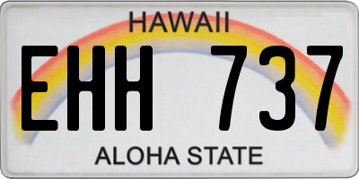 HI license plate EHH737