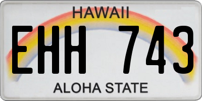 HI license plate EHH743