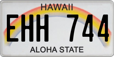HI license plate EHH744