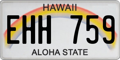 HI license plate EHH759