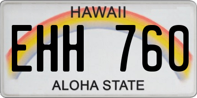 HI license plate EHH760