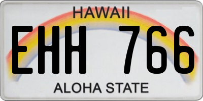 HI license plate EHH766