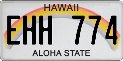 HI license plate EHH774