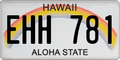 HI license plate EHH781