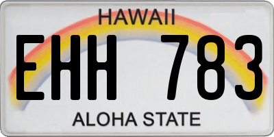 HI license plate EHH783