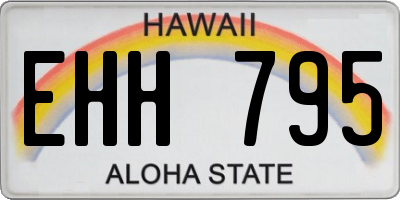 HI license plate EHH795
