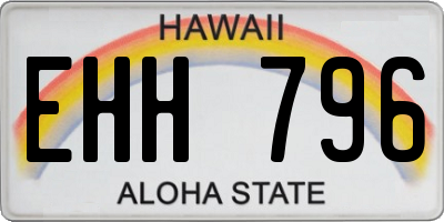 HI license plate EHH796