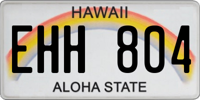 HI license plate EHH804