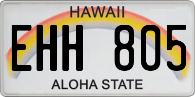 HI license plate EHH805