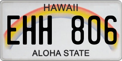 HI license plate EHH806