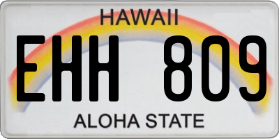 HI license plate EHH809