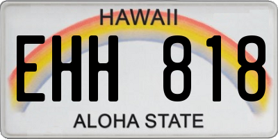 HI license plate EHH818