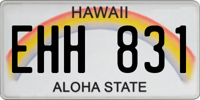HI license plate EHH831
