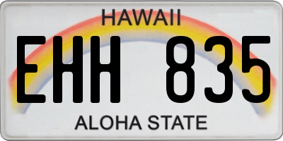 HI license plate EHH835