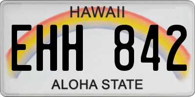 HI license plate EHH842