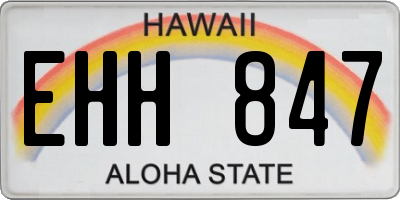 HI license plate EHH847